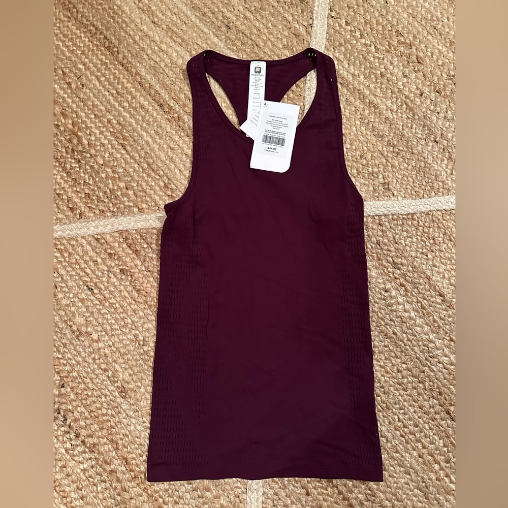 NWT Fabletics Corrine Warp Knit Tank Top Size XS Purple Moisture Wick